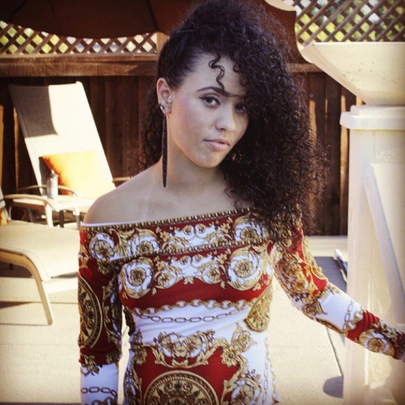 VaVa Voom Multicolor Chain Link Off the Shoulder Mini Dress - Picture 2 of 2